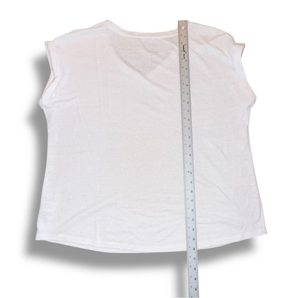 TALBOTS DROP SHOULDER V-NECK TEE - Plus 1X White - Picture 11 of 13